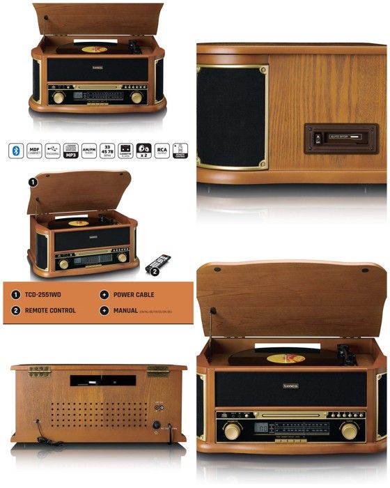 VELA VP4 - Platine Vinyle Vintage - Enceintes Intégrées