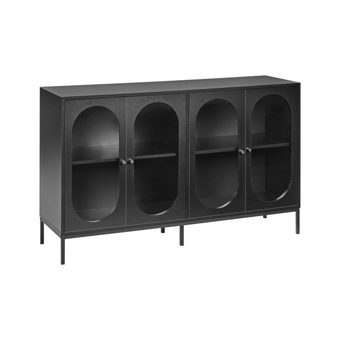Vitrine en verre LANGFORD Bois 137 cm Noir Vitrine en verre LANGFORD Bois 137 cm Noir