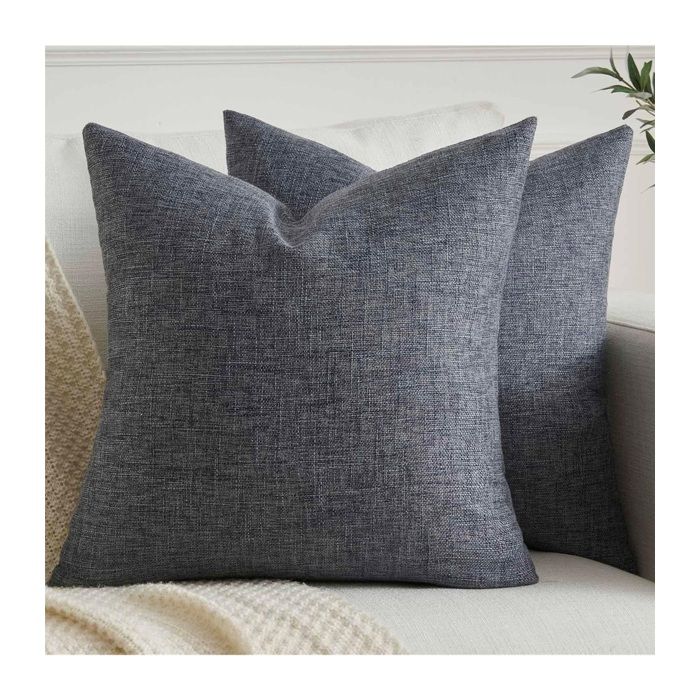2PCS Housse de Coussin 45x45cmHousse Coussin Canapé Décoratif Coussin Decopour Salon Chambre Ensemble Gris
