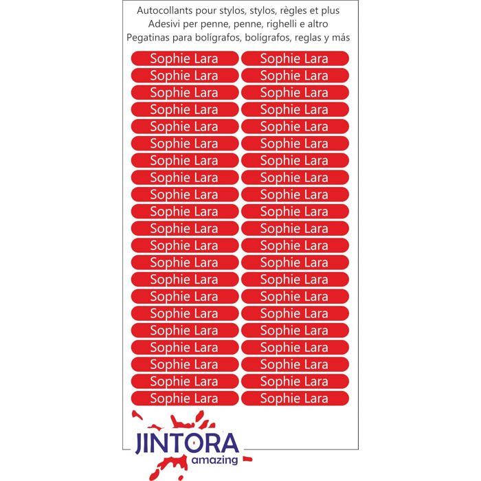 JINTORA - 100 Étiquettes Vêtements Thermocollantes 36x7 Mm - Fond Jaune