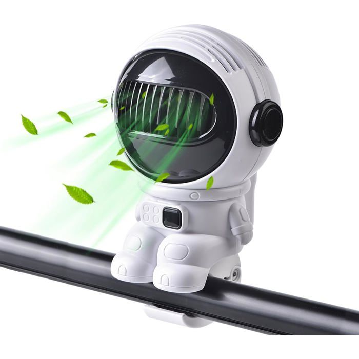 Mini ventilateur poussette à clip rechargeable USB 4000 mAh amovible pour voyage bébé blanc 100-120 caractères