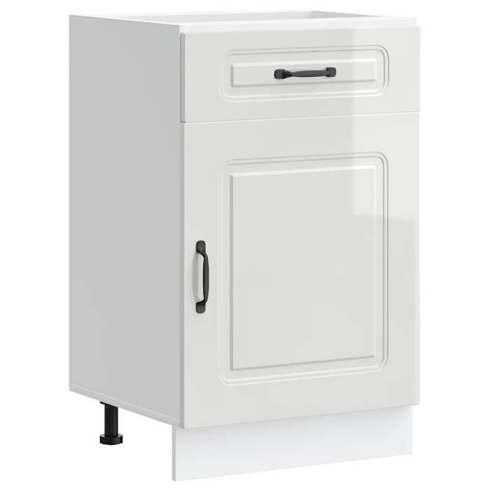 Armoire de cuisine blanc brillant - vidaxl - Kalmar - 50x46x815 cm - Bois dingénierie - Blanc brillant