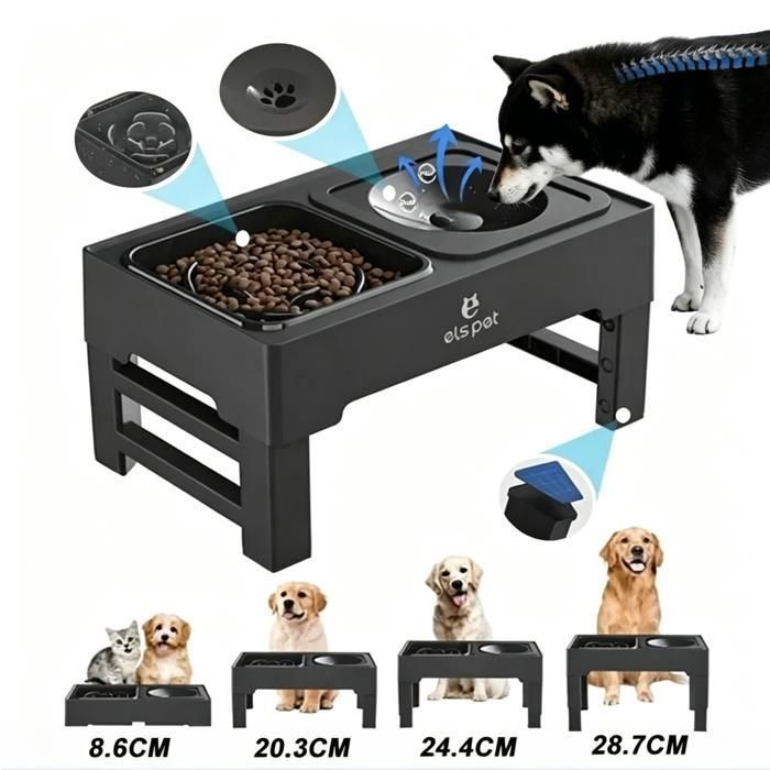 Gamelle pour Chien Gamelle Surélevée 4 Hauteurs RéGlables pour Petits Chien Chat de Compagnie Moyens et Grands Gamelle Chat
