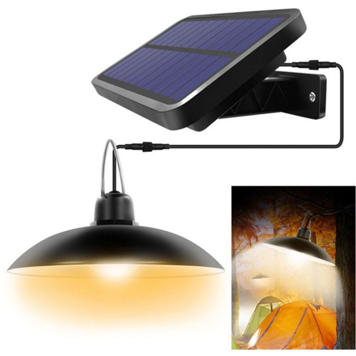 Lampe Solaire Suspendue Extérieur avec Détecteur de Mouvement - IP65 Étanche - Télécommande - Panneau Réglable - pour Pavillon Ba Lampe Solaire Suspendue Extérieur avec Détecteur de Mouvement - IP65 Étanche - Télécommande - Panneau Réglable - pour Pavillon Ba