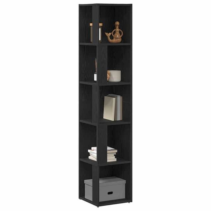 En PromotionÉtagères dangle - ABOTT@ Cabinet de rangement Modernepour salon Chêne noir 33 x 33 x 1645cm 958663
