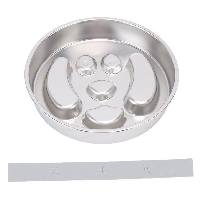 Gamelle anti-glouton pour chien - ULISEM - Acier inoxydable - Fond antidérapant - Ralentit la prise de nourriture