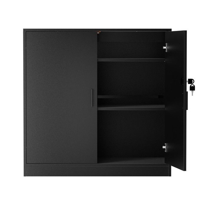 Classeur verrouillable – Armoire de bureau verrouillable avec étagères réglables – Armoire de rangement polyvalente Noir