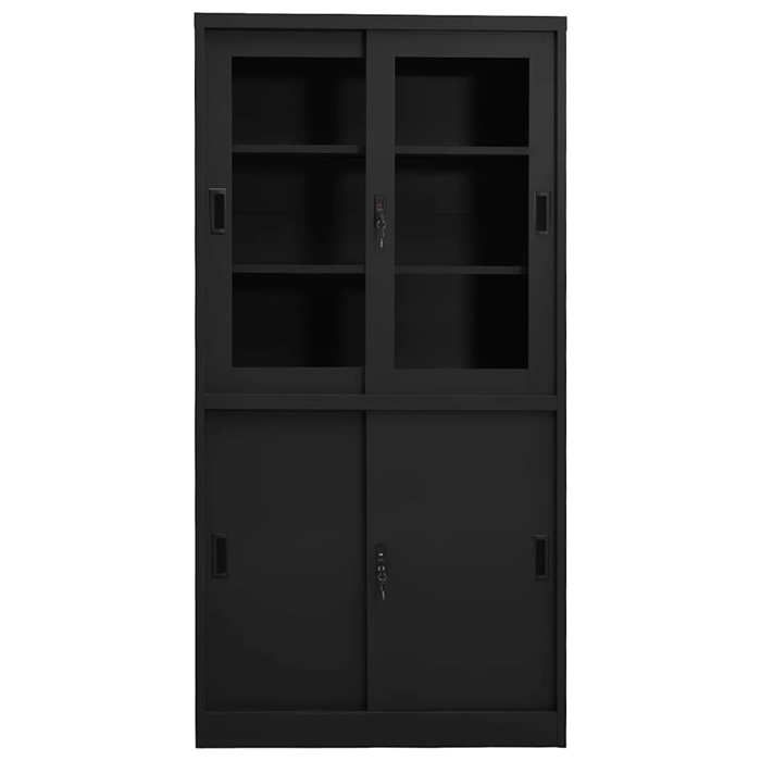 Armoire de bureau{1 pièce}armoire à dossiersdurable et fiable et porte coulissante Anthracite 90x40x180 cm msn65r62