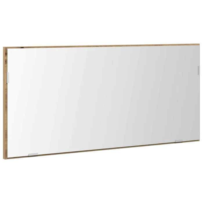 Miroir chêne artisanal Verre et Bois Ingénierie - vidaXL - verre - chêne artisanal - pour salle de bain - 80 x 37 cm 296bgu64w