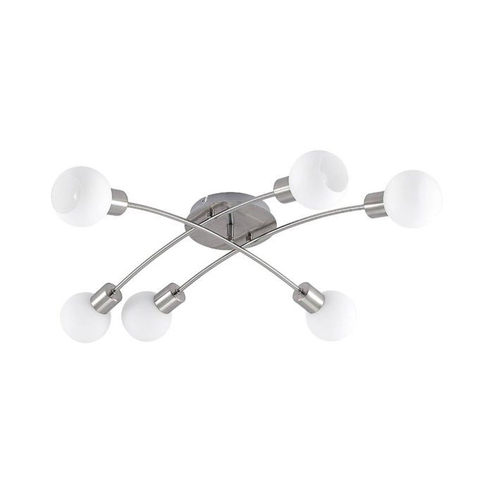 Lindby Plafonnier Agmar à intensité variable (Moderne) en Gris Métal e. a. pour Salon & Salle manger (à 6 lampes E14) Luminaire