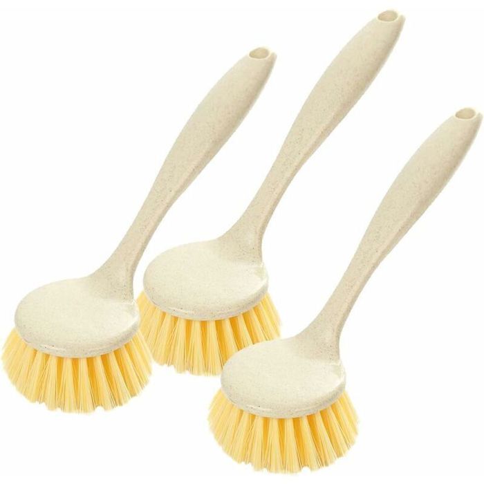 3pcs Brosse vaisselle – Long manche 21.5cm – Poils doux anti-rayures – pour cuisine casseroles et poêles