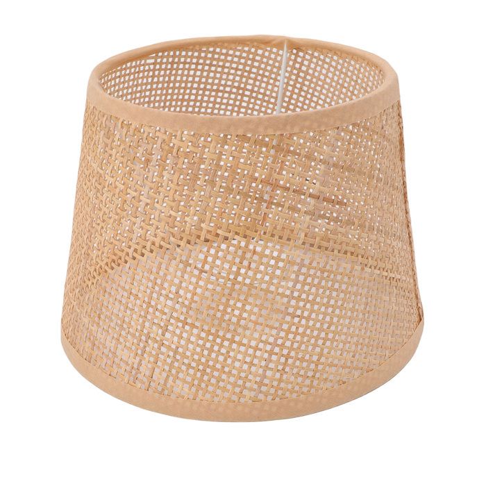 OMABETA abat-jour en rotin Abat-jour rétro fabriqué à la main en rotin tissé Compatible avec E27 E14 lampe de Table deco vendu