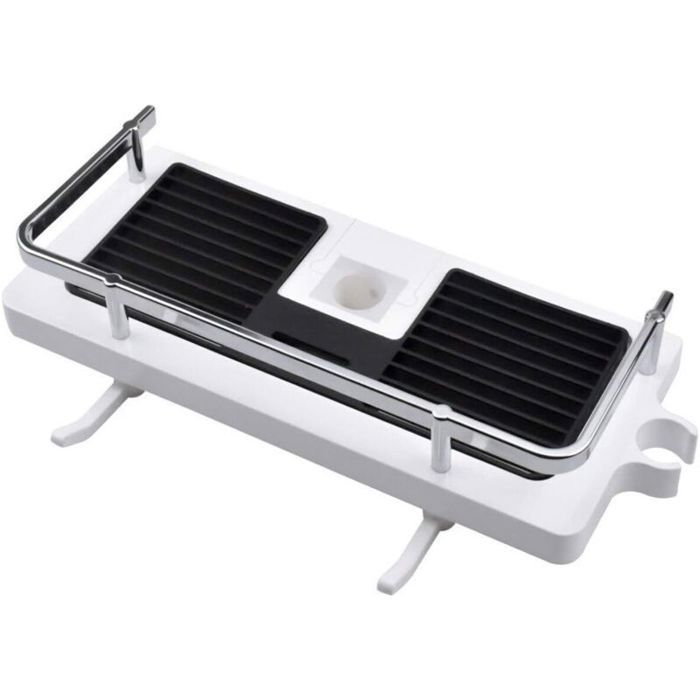 Étagère de Douche Étagère Douche sans PerçAge Etagere Telescopique Douche Plastique Support de Douche avec 2 Crochets pour 20-