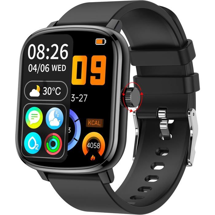Montre connectée KALINCO 169 pour femme homme & enfant – 100 modes sportifs FC tension SpO2 podomètre – compatible Android/iOS