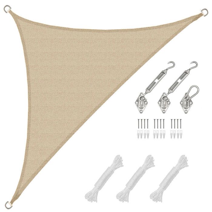 25x25x35 Voile dOmbrage Triangulaire Respirante - Toile UV avec Fixation