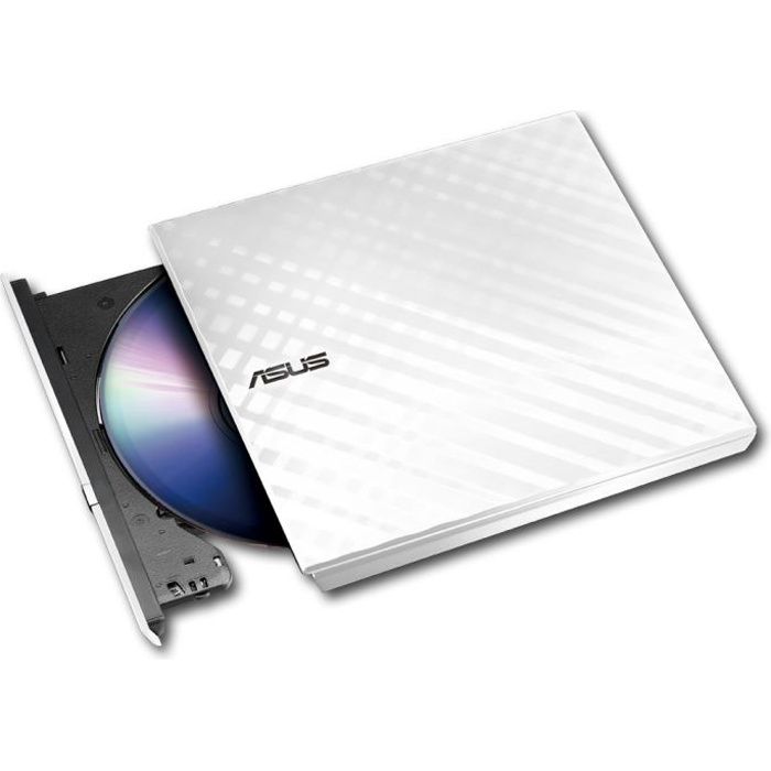 Graveur DVD externe Asus SDRW-08D2S-U 8x Slim blanc USB 2.0 avec Disc Encryption et Drag-and-Burn Graveur DVD externe Asus SDRW-08D2S-U 8x Slim blanc USB 2.0 avec Disc Encryption et Drag-and-Burn