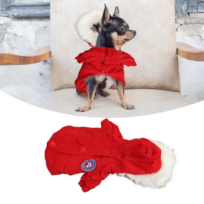 Meilleurs prix pour Atyhao Manteaux d’hiver à capuche pour chien Sweat à capuche pour chien manteaux d'hiver à la mode animalerie manteau Rouge M 10697