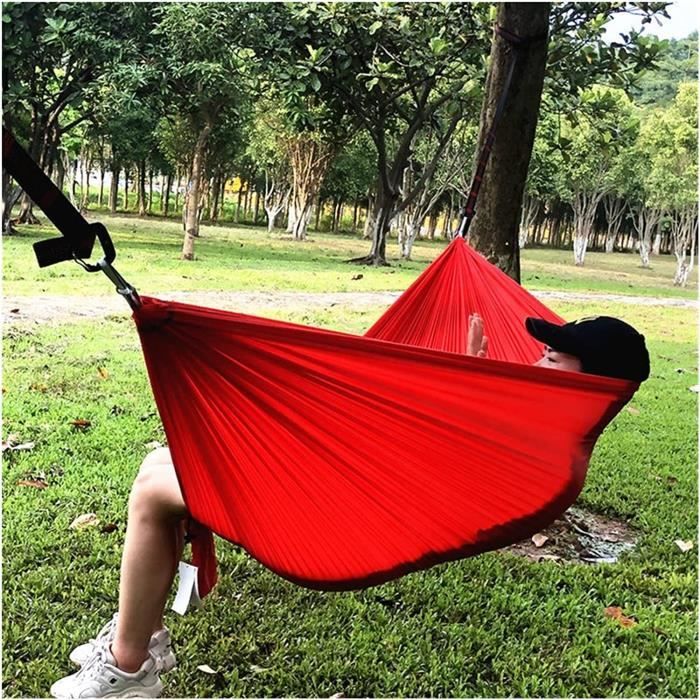 Hamac de camping portable en nylon 210T pour une ou deux personnes, idéal pour la randonnée en extérieur, avec fonction de lit suspendu et de tente