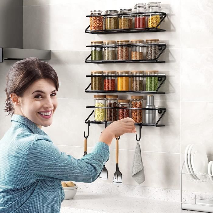 Étagère De Rangement Cuisine YunNasi - Support Empilable Acier Inoxydable - Organisateur Placard 30x20x15cm
