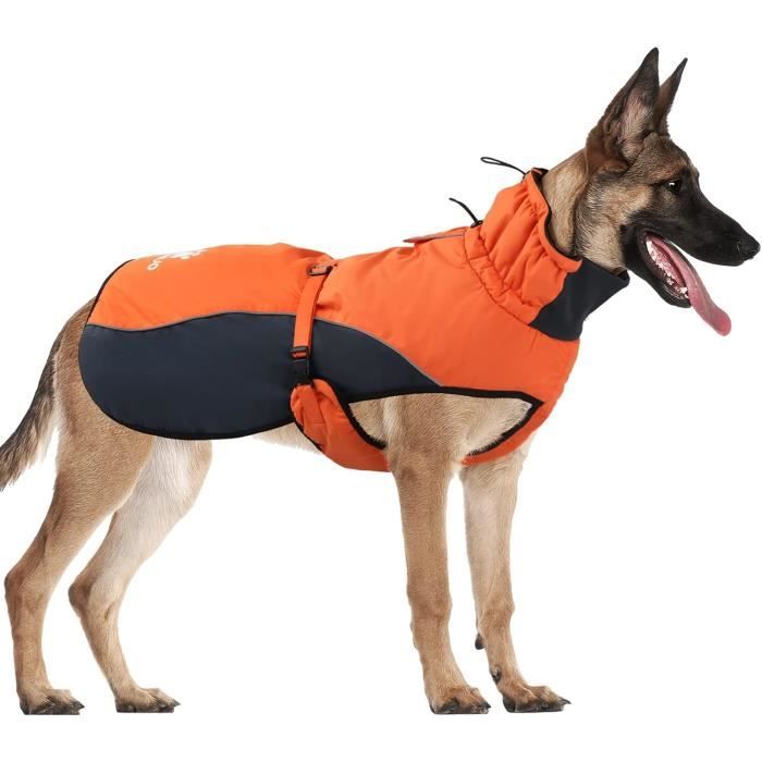 Manteau D'hiver Imperméable Pour Chien - Bleu, Taille L (buste 45 Cm, Dos 35 Cm) - Pour Petit/moyen Chien, Coupe-vent, Doublure Chaude