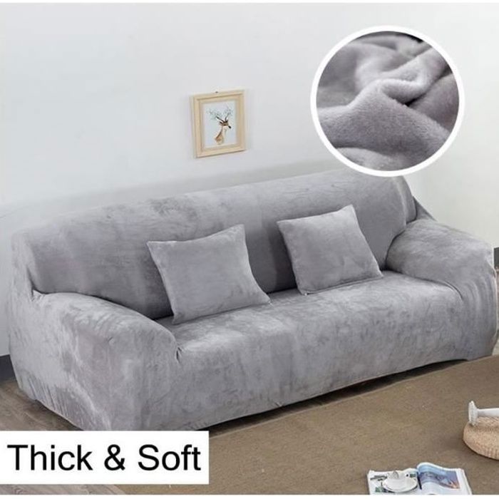 Joydream Housse de Canapé 3 Places Housse Canapé Extensible Housse Canape d/'angle Universelle Revêtement de Canapé avec 1 Housse de Coussin Modèle#QMH Large