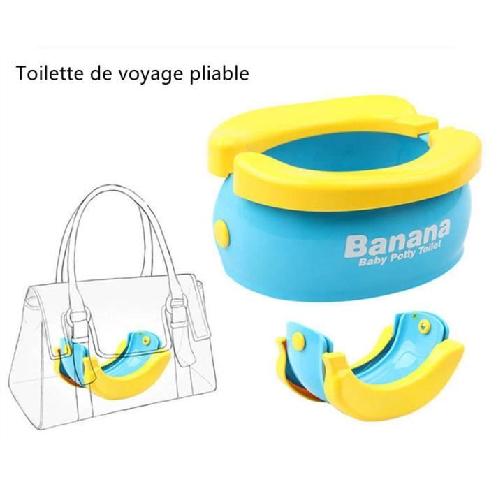 Pot de voyage pliable pour enfants avec sac de rangement voiture pour  enfants toilette pliable portable petit bébé toilette pot toilette bleu  jaune 