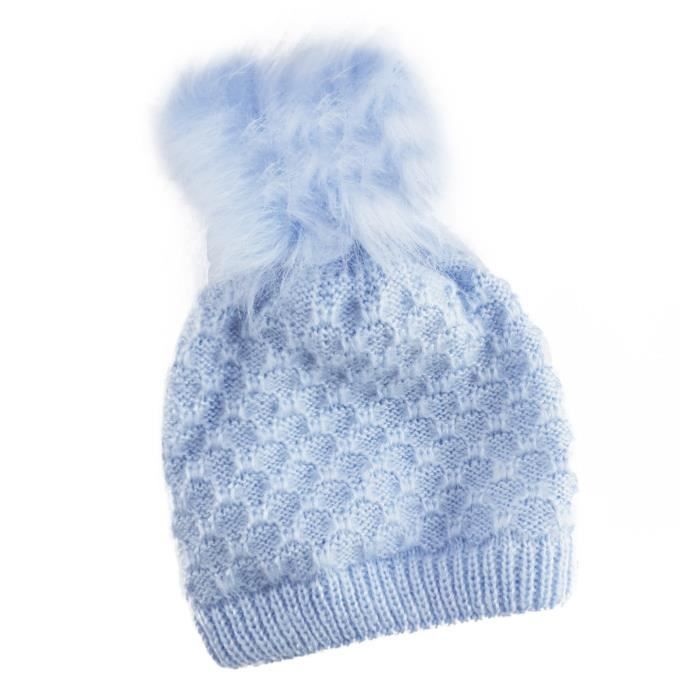 Bonnet A Pompon Tricote Pour Bebe Garcon 0 A 6 Mois Cdiscount Pret A Porter