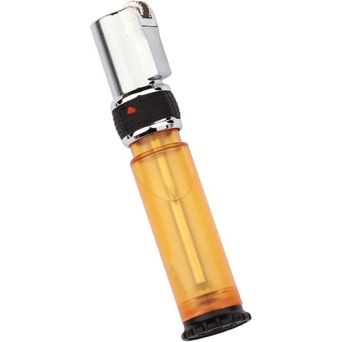 Briquet Torche Coupe-vent Avec Verrouillage Sécurité - Fenêtre Huile Transparente, Réglable, Pour Intérieur/extérieur (butane Non Inclus)