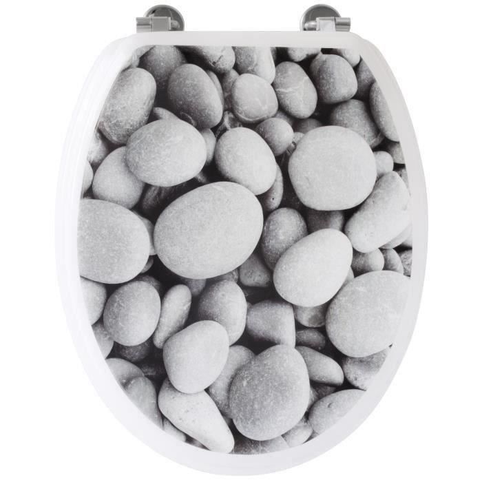 Abattant WC galets de plage Gris Cdiscount Bricolage