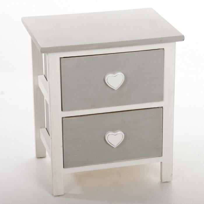 Meuble De Chevet Table De Nuit Coeurs 2 Tir Achat Vente