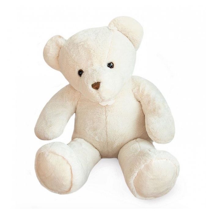 Gros ours blanc assis Le Nounours Histoire d'Ours (75cm)