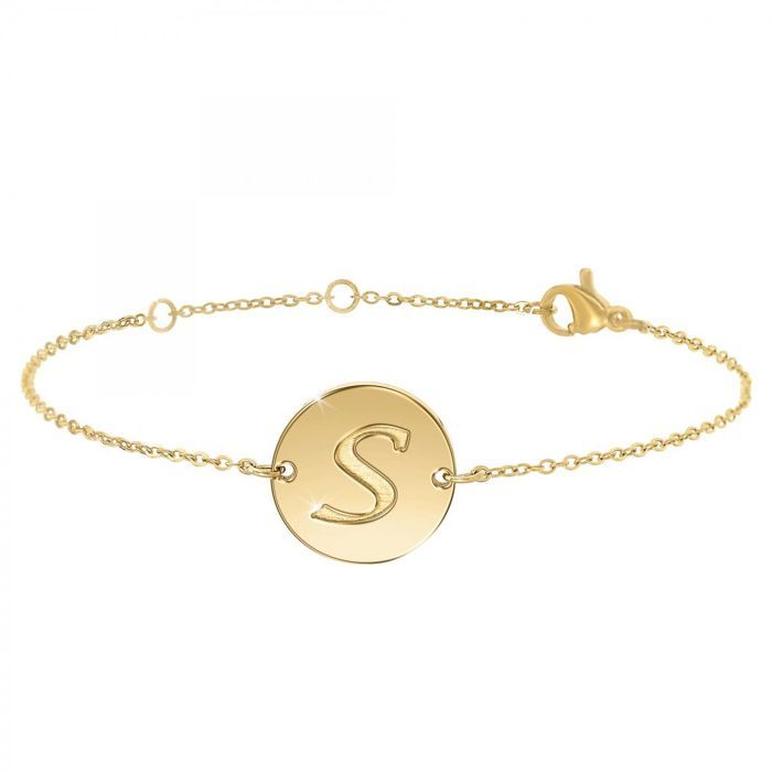 Bracelet lettre S en acier inoxydable par SC Bohème