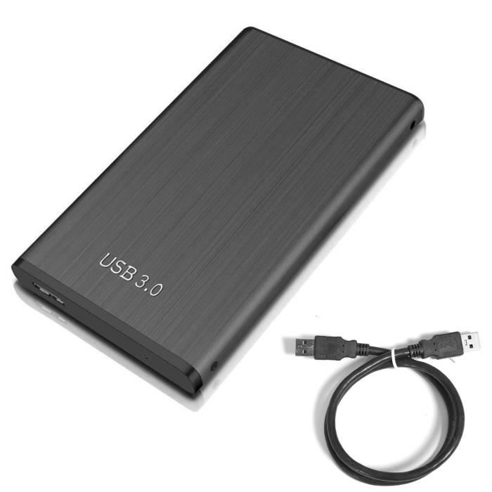 1 To-B Black External Disque dur externe 1 To 2 To type C USB 3.1 Portable External disque dur externe Compatible avec Mac Laptop et PC