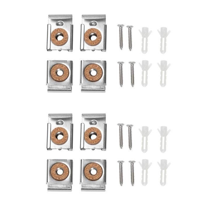 Kit De Fixation De Clips Muraux Pour Miroir, 4 Pièces, Clips Sans