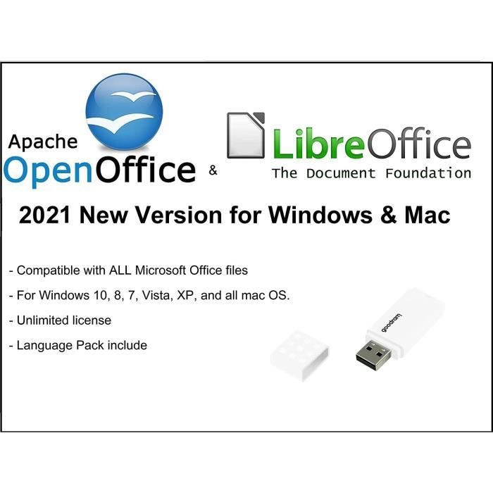 Apache Open Office & Libre Office 2021 pour Microsoft Windows et Mac OS X -  Cdiscount Informatique