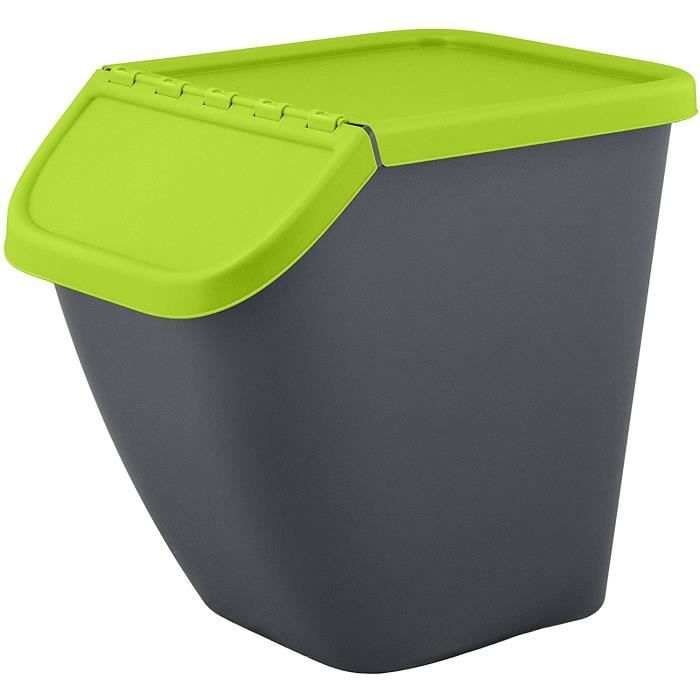 Lot De 2 Paniers Rangement Avec Couvercle - Design Rotin - 19L - Noir - 38x27.8x18.5cm