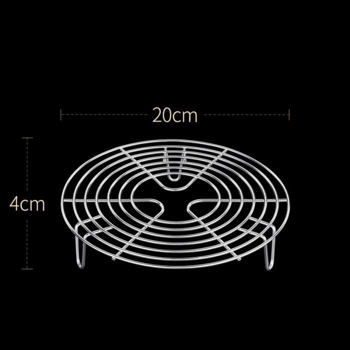 Support Vapeur Rond En Acier Inoxydable - Diamètre 20 Cm (taille S) - Pieds Surélevés - Pour Cuisson Vapeur - 2