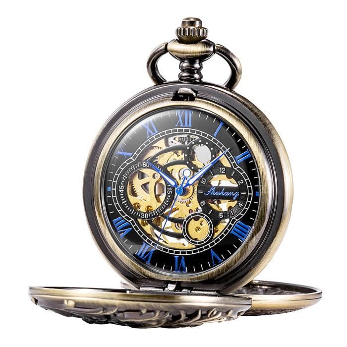 Montre à sales mécanisme apparent