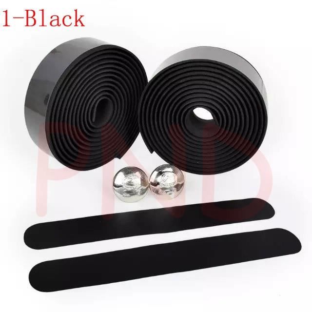 Gexmile Ruban Guidon Vélo 2 Rouleaux Cuir PU Antidérapant - Guidoline Confort Noir Avec Bouchons