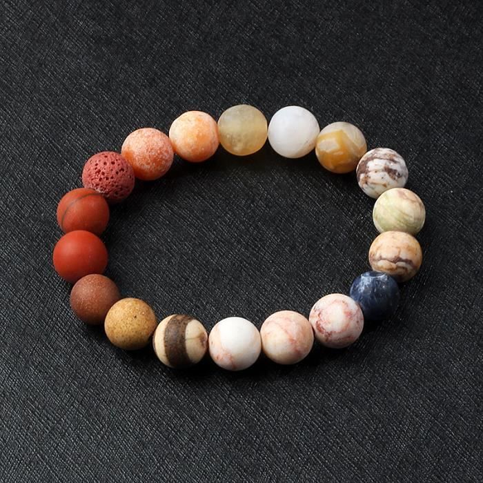 Bracelet Femme Système Solaire Argent 925 - Charme Planètes Et Étoiles - Cadeau Fête Des Mères
