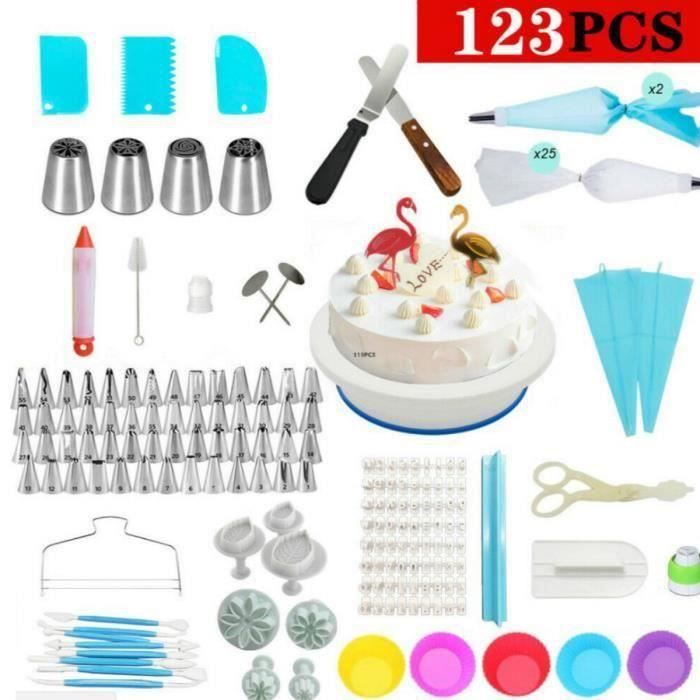 Kit De Pâtisserie Professionnel 181 Pièces - Plateau Tournant, Douilles, Sacs Et Outils De Décoration Gâteaux