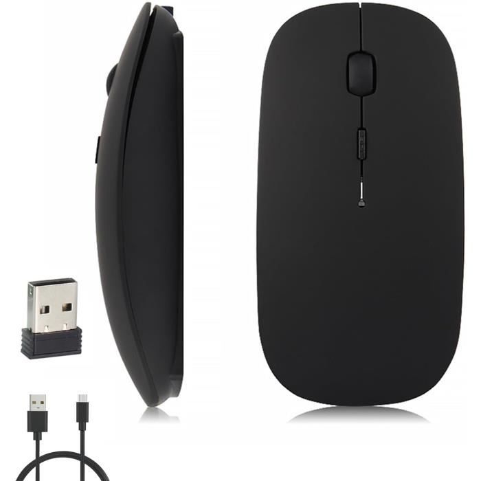 Souris Optique Sans Fil Mini 3.0 - Noire, Piles, Réglable, Pour Gaming Ou Bureautique, Neuf