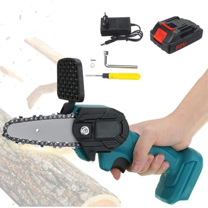 Mini Tronçonneuse Sans Fil 6 Pouces - 2 Batteries 2000mAh, Légère (1,6 Kg), Pour élagage Et Jardin