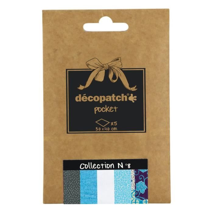 Decopatch - Deco Pocket 5 feuilles 30x40cm - Collection N 8