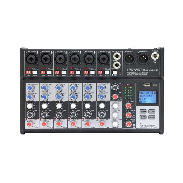Mixeur USB - DEFINITIVE AUDIO - DA MX8 USB - 6 canaux - lecteur/enregistreur multimédia