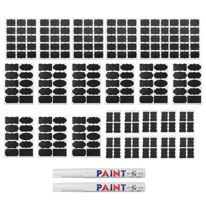 240 Autocollants Tableau Noir Amovibles 6x4 Cm - Étiquettes Réutilisables Pour Bocaux Et Rangement