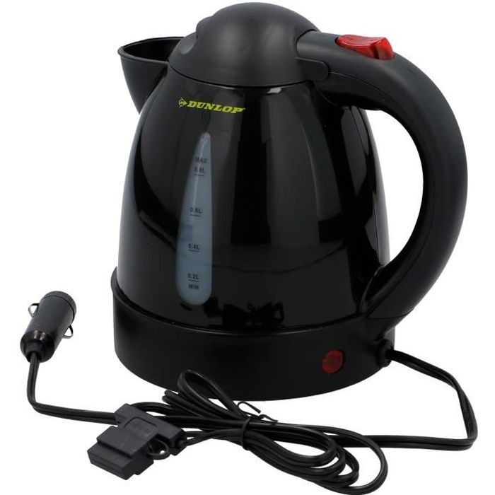 Bouilloire de Voyage - DUNLOP - 12 Volt - 0 8 Litres - Noir - Petit Électroménager