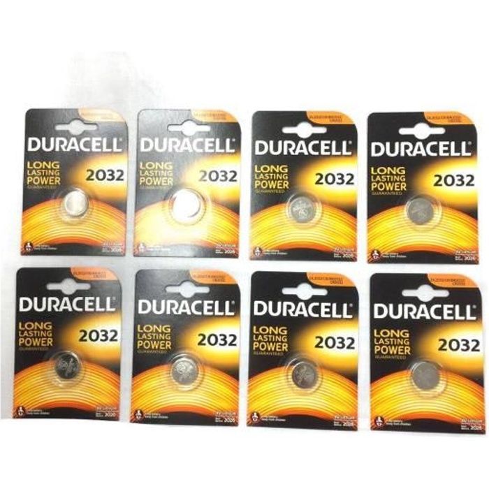 8 x Duracell CR2032 3V pile à pile au lithium 2032, DL2032, BR2032, SB-T15  - Cdiscount Jeux - Jouets