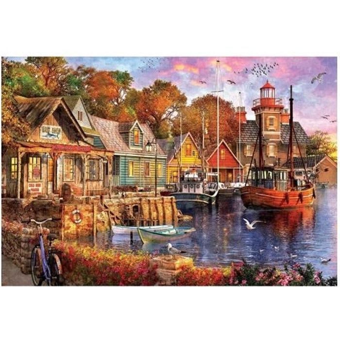 Puzzle Adulte Coucher De Soleil Sur Le Port 5000 Pieces Educa Collection Bord De Mer