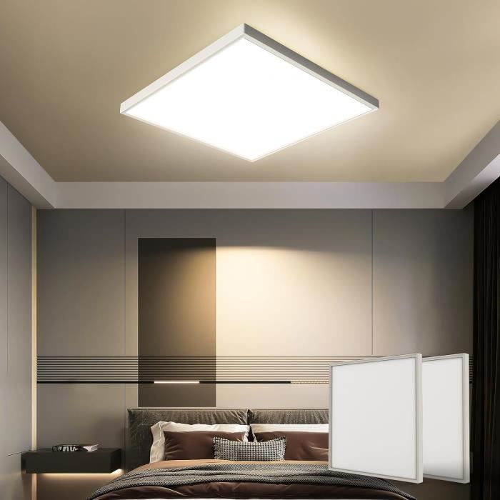EASY EAGLE Plafonnier LED Carré 24W - 2400LM - 6500K (blanc Froid) - 18 Cm - IP44 - Pour Salle De Bain, Cuisine, Chambre